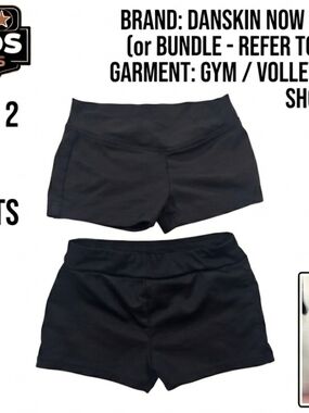 2 Pack Girls' Athletic Shorts Duo - Pull-On Gym Shorts Black